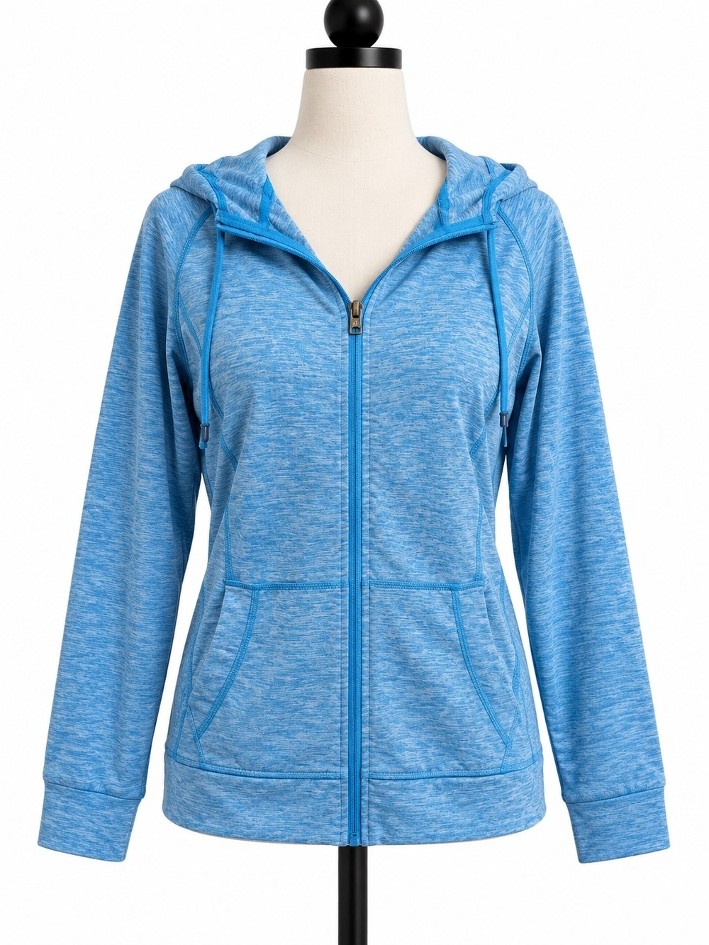 Champion Women’s L Blue Duo Dry Full Zip Athletic Hoodie Jacket